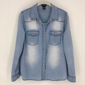 rue21 Blue Denim Long Sleeve Button Down